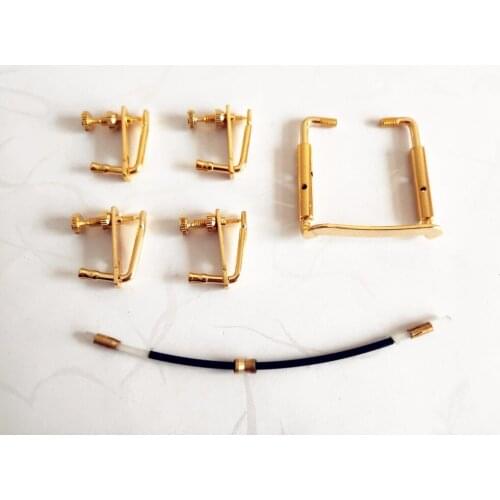 New 4/4 Violin Parts Golden Clamps endpin Tuners tail gut