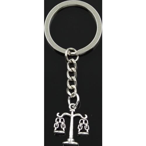 New Fashion Keychain 22x17mm Libra Scales Of Justice Pendants DIY Men Jewelry Car Key Chain Ring Holder Souvenir For Gift