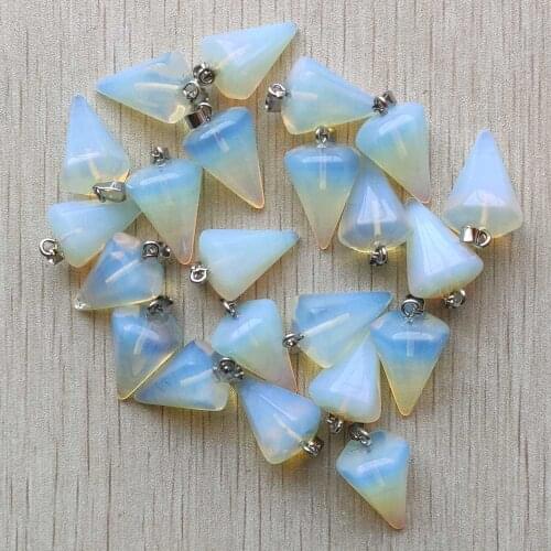 Wholesale 24pcs/lots fashion good quality opal stone hexagon pyramis pendant for jewelry making free shipping