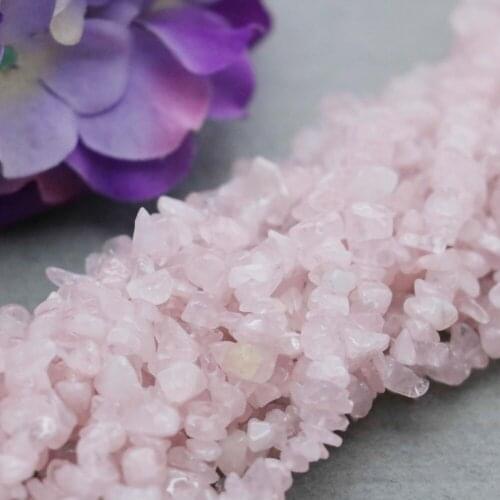Natural Stone Irregular Pink Crystal Broken beads loose Bracelet Necklace Accessories for women girls Ladies hand chain Jewelry