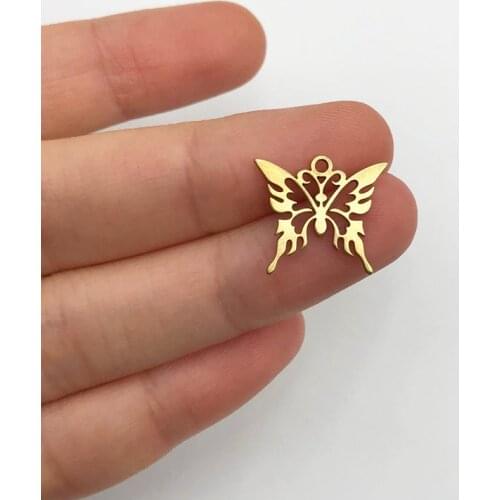 6pcs Brass Tiny Butterfly Charm, Butterfly Pendant, Laser Cut Butterfly Necklace Charm, Butterfly Earring, Jewelry Supplies