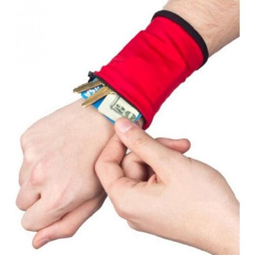 Useful Wrist Zipper Wallet Running Arm Pouch Bag For MP3 Key Card Storage Bag Case Badminton Basketball Wristband Sweatband