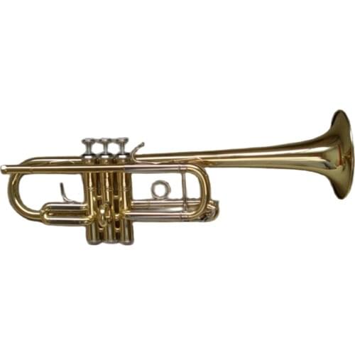 Professional grade C Key gold plated trumpet