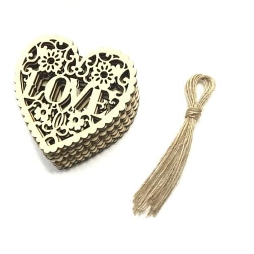 50PCS 80MM Wood Heart Blank Wooden Heart Embellishments for Wedding DIY Arts Crafts Card Making Valentine Decoration