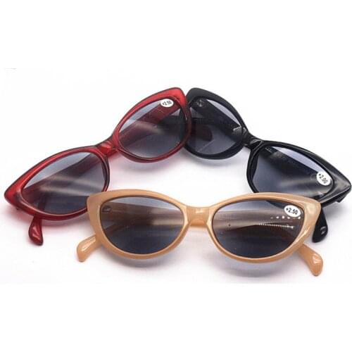 +1.0~+3.5 Retro Women Reading Sun Glasses Shade Sunglasses Prebyopia Spectacles Reader Cat Eye Hyperopia Frame Goggle