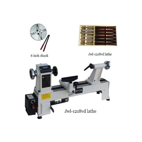 Carpentry Variable Speed Desktop Small Lathe Woodworking 6 inch Chuck Chisel Set Bench Wood Turning Lathe