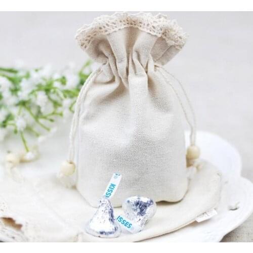 Wedding lace Cotton Linen Favors bag party Christmas candy sugar gift bag wrap Favor Holders coin card purse bags drop shipping