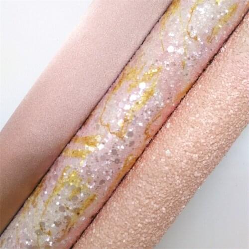 PINK Glitter Fabirc, Faux Leather Fabric, TARTAN Synthetic Leather Fabric Sheets For Bow A4 21x29CM Twinkling Ming XM575
