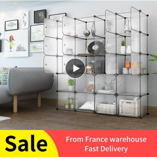 Waterproof Transparent Wardrobe 20 Cells Multifunctional Clothes Closet Detachable Shoe Rack Cabinet Home Bedroom Furniture HWC
