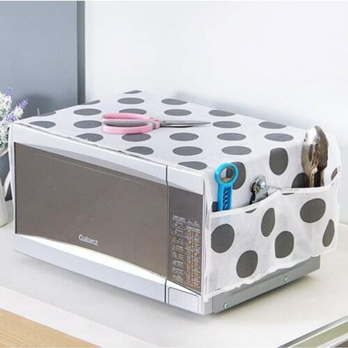 Waterproof Grease Proofing Storage Bag Kitchen Accessories Double Pockets Dust Covers Microwave Cover Microwave Oven Hood