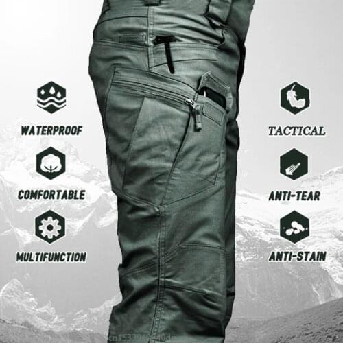 Military Hiking Pants Men Outdoor Sports Multi-pocket Waterproof Army Trousers Mens Camo Mountain Trekking Tactical Sweatpants