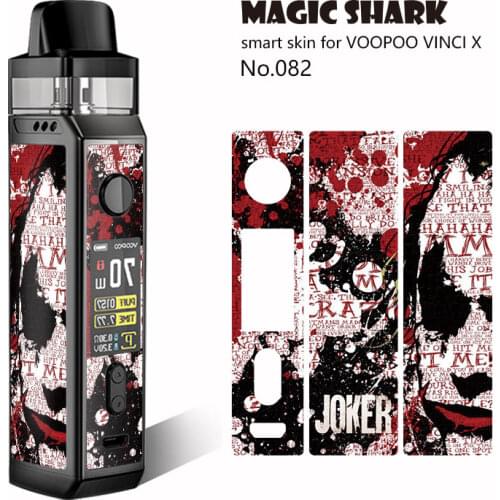 Magic Shark 2.5D Stereo Money Dollar Joker Venum Skull Military 3M PVC Tape Sticker Film Case for Voopoo Vinci X Pod Kit