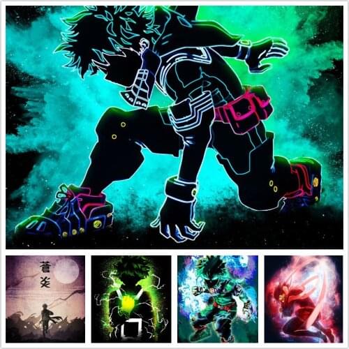 WTQ My Hero Academia Wall Art Canvas Painting Anime Poster Wall Decor Bedroom Poster Study Bedroom Cafe Room Decor Home Decor