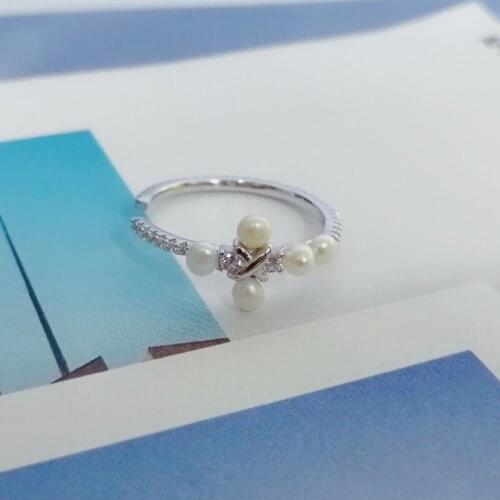 SLJELY Fashion Real 925 Sterling Silver Mono Cross on Hoop Sliding Ear Cuff with Pearls Zirconia Clip Earring 1pc for Women EDEN