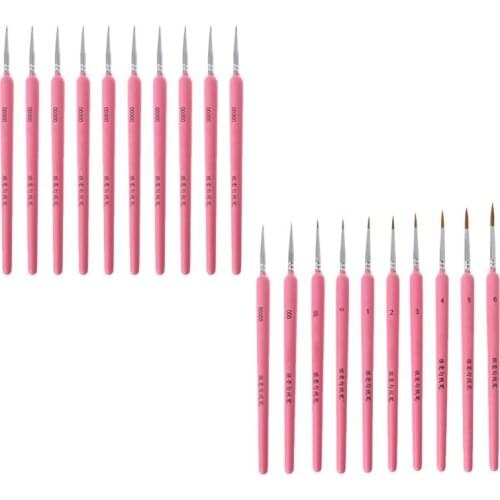 10Pcs/set Wolf Hair Hook Line Pen Fine Paint Brush Pen Artist Watercolor Acrylic Painting Brush Art Drawing Supplies