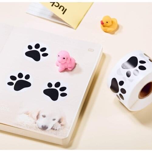 100-500pcs Cute Animals Stickers Black Footprints Christmas Stickers Scrapbooking Packaging Seal Labels Stationery Sticker