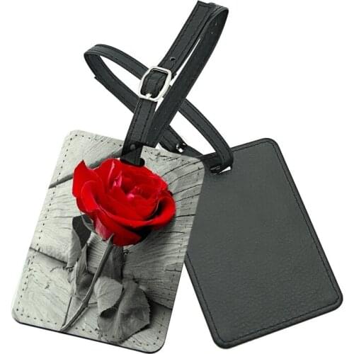 12pcs/lot Blank Sublimation PU Leather baggage tag Holder for Hot transfer Printing Leather Blank consumables DIY 7x11cm