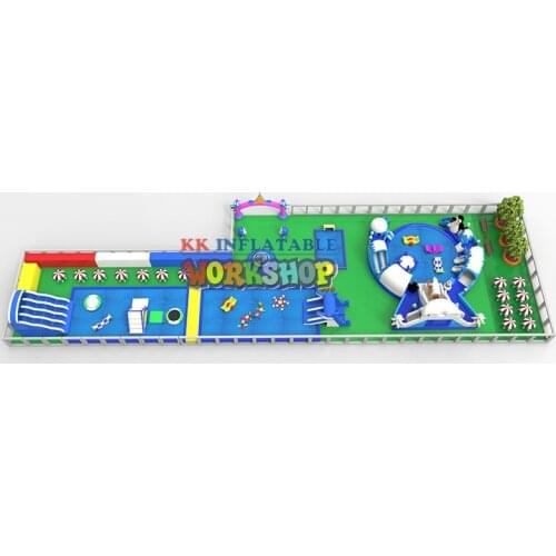 1600Square meter land inflatable water park Large summer recreation park customization