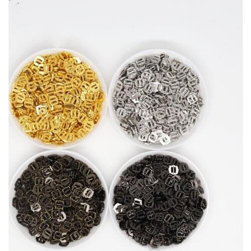 50pcs Mini 6mm Metal Belt Flower Square Buckles For Doll Clothes Shoes Making Accessories 4 Colors