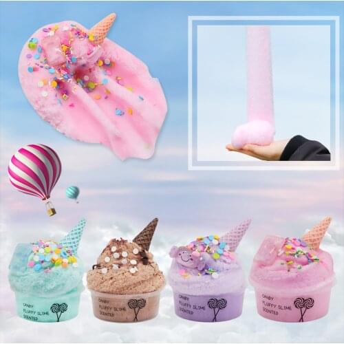 60ml Cotton Candy Cloud Ice Creamcone Slime Swirl Scented-Clay Toy safe and non-toxic recycle use Clay Toy