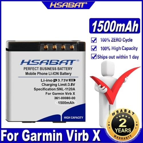 HSABAT 361-00080-00 010-12256-01 1500mAh Battery for Garmin Virb X Compact VIRB XE Action Camera Batteries