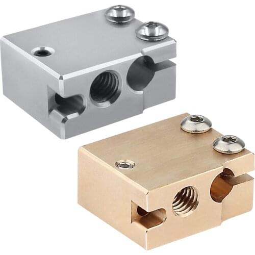 Brass/Aluminum Volcano Heater Block For 3D Printer E3D Hotend V6 Extruder PT100 Replacement Accessories