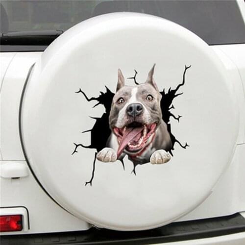 Dog Crack Car Sticker Creative Simulation Pet Decoration Sticker Glass Auto Window Car Sticker