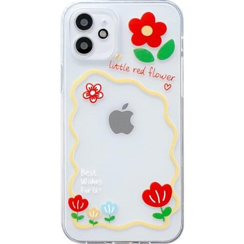 Little Cute Flower Photo Frame Case for iPhone 12 Pro Max Back Phone Cover for 12 11 Pro Max X XS XR 8 7 Plus SE 2020
