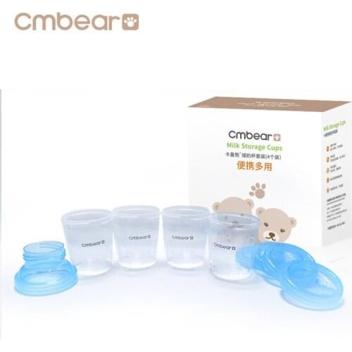 Cmbear 4 Pieces/Set 180ml Breast Milk Storage Bottle Wide Neck Infant Newborn Food Freezer Fresh Cup BPA Breast Milk Bottle