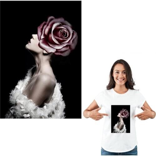 Girls Flower Iron-On Clothes Flower Avatar Clothes Iron On Stickers Fashion Diy Accessory Heat Transfer Thermal Sticker Patch