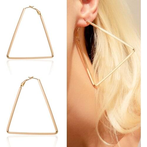 New Fashion Geometric Big Triangle Stud Earrings For Women Wedding Personality Statement Punk Party Jewelry Gift Brincos