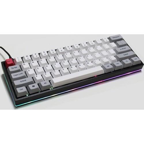 RGB60 Mechanical Keyboard DIY Anodized Aluminum Case Al Shell RGB Side Shine Through Gateron Cherry MX Switches QMK Programme