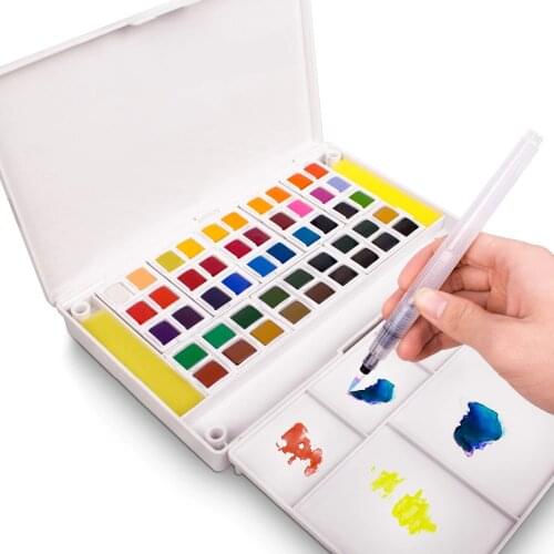 Watercolour Paint Set Pocket-Sized - 12/18/24/36 Watercolour Paint Box Half Pans Painting Pigment Set