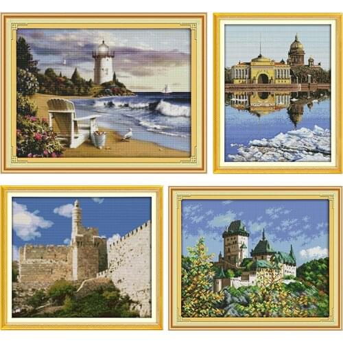 Embroidery Needlework Cross-Stitch Kits Stamped Printed St. Petersburg Patterns 11CT 14CT Painting Counted Patterns Crafts Decor