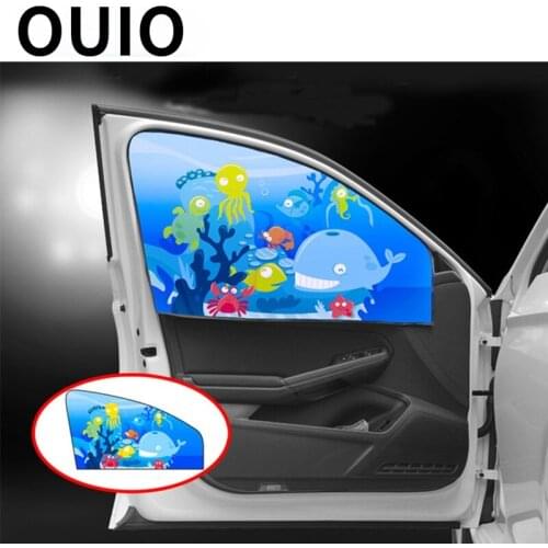 OUIO 1PC Baby SunShade Stickers Magnetic Side Window Curtain For Mercedes W205 W203 Volvo XC90 S60 XC60 V40 Alfa Romeo 159 156