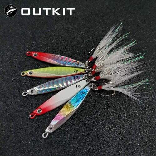 OUTKIT 1 Pcs Long Casting Metal Lure Fishing Spoon 7-21g Sea Fishing Hard Lure Bait Spoon Fishing Tackle Metal Jigging Lures