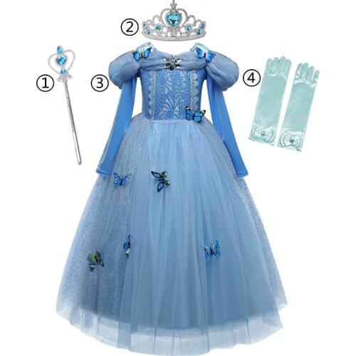 Cinderella Dress for Girls Princess Dress Halloween Christmas Dress Girl New Year Costume Sleeping Beauty Elsa Dress Snow Queen