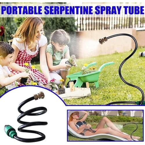 6.56ft Flexible Misting Stand Portable Outdoor Cooling Mist System Water Mister Stand Hose Cooling Systemfor Cooling Patios