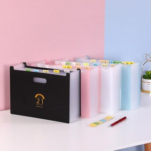 Expanding floders folder multi-layer student organ bag with classification label storage box multi-functional document bag