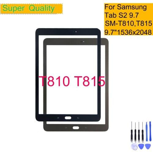 For Samsung Galaxy Tab S2 9.7 T810 T815 Touch Screen Panel Tablet SM-T810 SM-T815 Front Outer LCD Glass Lens Replacement