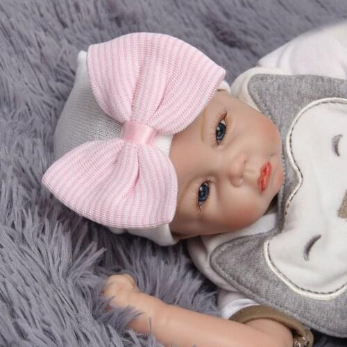 Newborn Baby Hats Girls Boys Striped Bowknot Woolen Headgear Warm Hat New Born Cap Knit Hair Cute Accessories Knot Kids Turbans