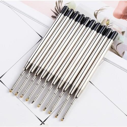 5 pcs Metal Ballpoint Pen Refills Blue Black Ink Medium Roller Ball Pens Refill for Parker School Office Stationery Supplies