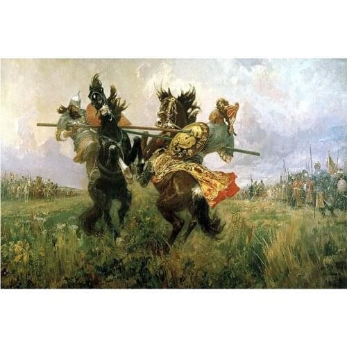 The Battle of Relight and Chelubey Abstract Oil Painting on Canvas Posters and Prints Art Wall Pictures For Living Room