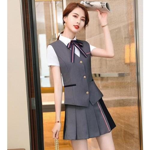 New Kindergarten Teachers Uniform Work Clothes Fashion Preppy Style JK Uniform Kindergarten Professional Wear Vest Suit Female