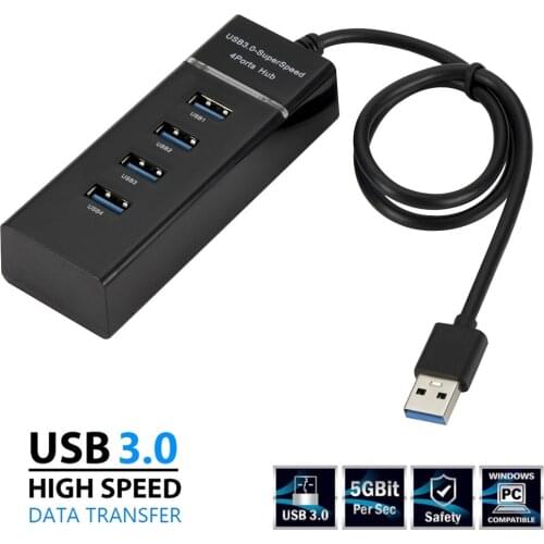 USB Splitter 4-port USB Extension Hub 1 to 4 Adapter with 5Gbps Data Transmission Speed USB 3.0 extension hub Hot Sale