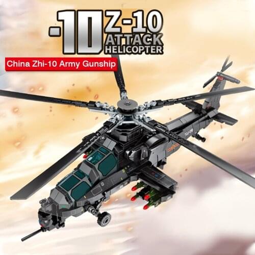 High-Tech Creator Police Military Armed Helicopter Building Blocks STEM Kit Aircraft Assemble Bricks Toys for Boy Birthday Gifts