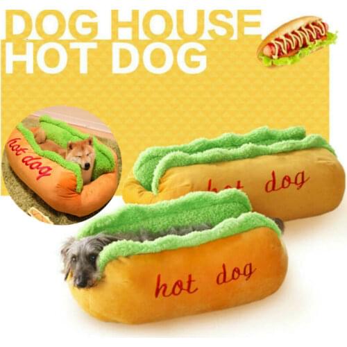 Funny Hot Dog Bed Winter Warm Pet House Creative Fashion Sofa Cushion Supplies Puppy Cat Soft Sleeping Mat Cozy Dogs Nest Kennel