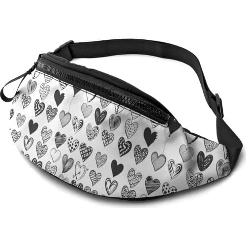 Sweetheart Pattern Fanny Packs for Women Outdoor Waist Bags for Street Running Fishing Climbing Girls Cellphone Pouch Bag Purse