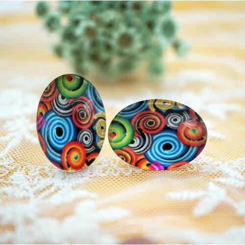 10PCS/lot oval 13MM X 18MM/10MM x 14MM Glass Cabochon for bracelet necklace earring rings brooch DIY Jewelry hand made supply