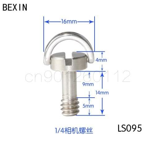 10pcs Tripod ball head Quick release plate UNC1/4" Stainless steel D ring slotted Long Camera Screw For SLR Camera